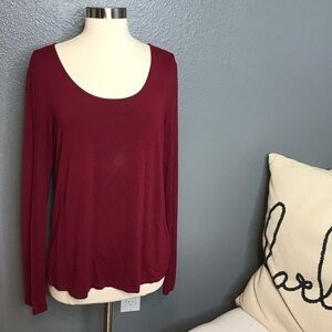 Eileen Fisher maroon long sleeved tee shirt size Medium